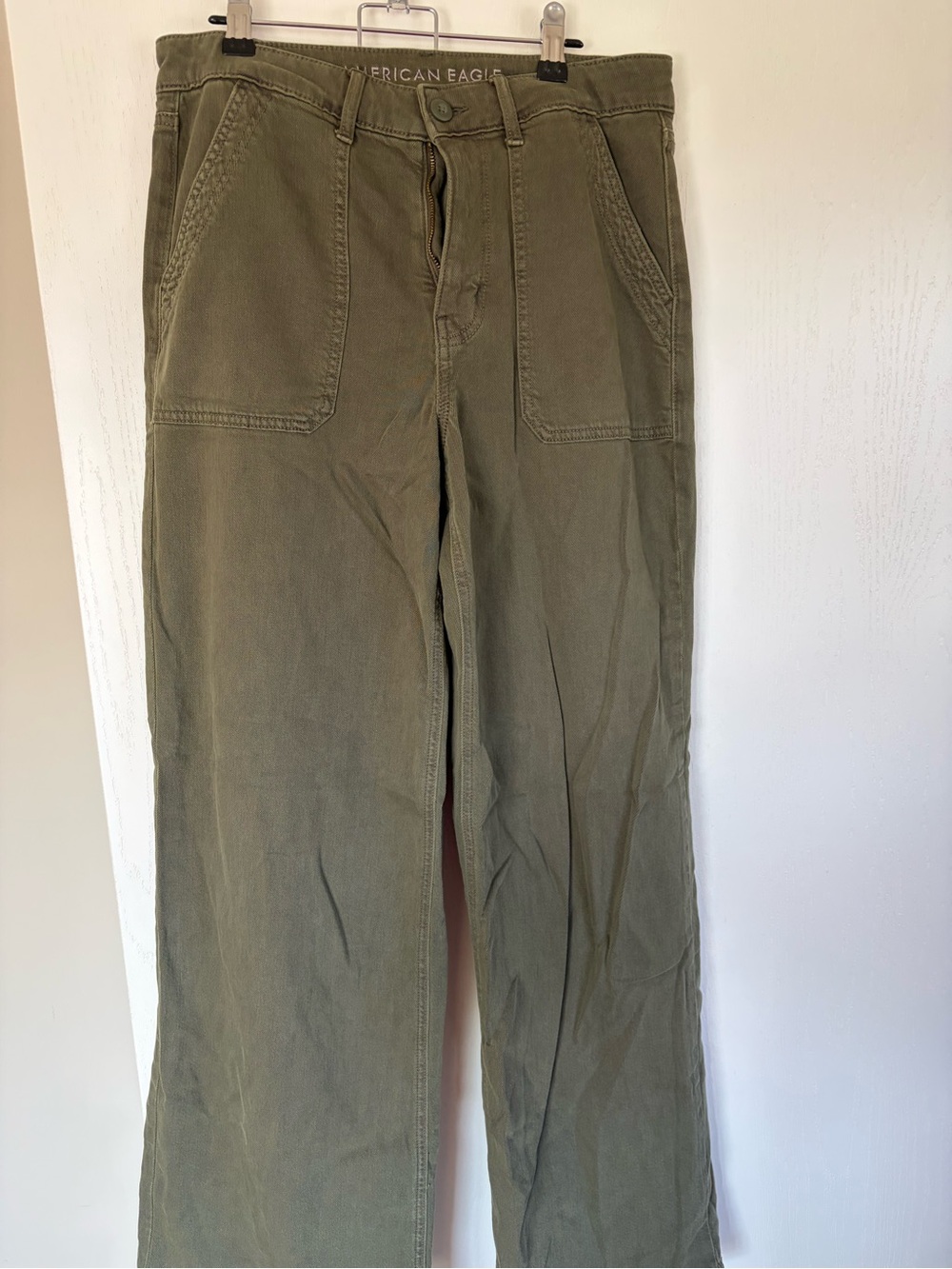 American Eagle Outfitters Woman’s Olive Green Straight-Leg Pants